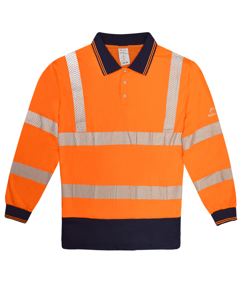 Duobright Frigate Hi-Vis Two Tone Long Sleeve Polo Shirt