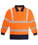 Duobright Frigate Hi-Vis Two Tone Long Sleeve Polo Shirt