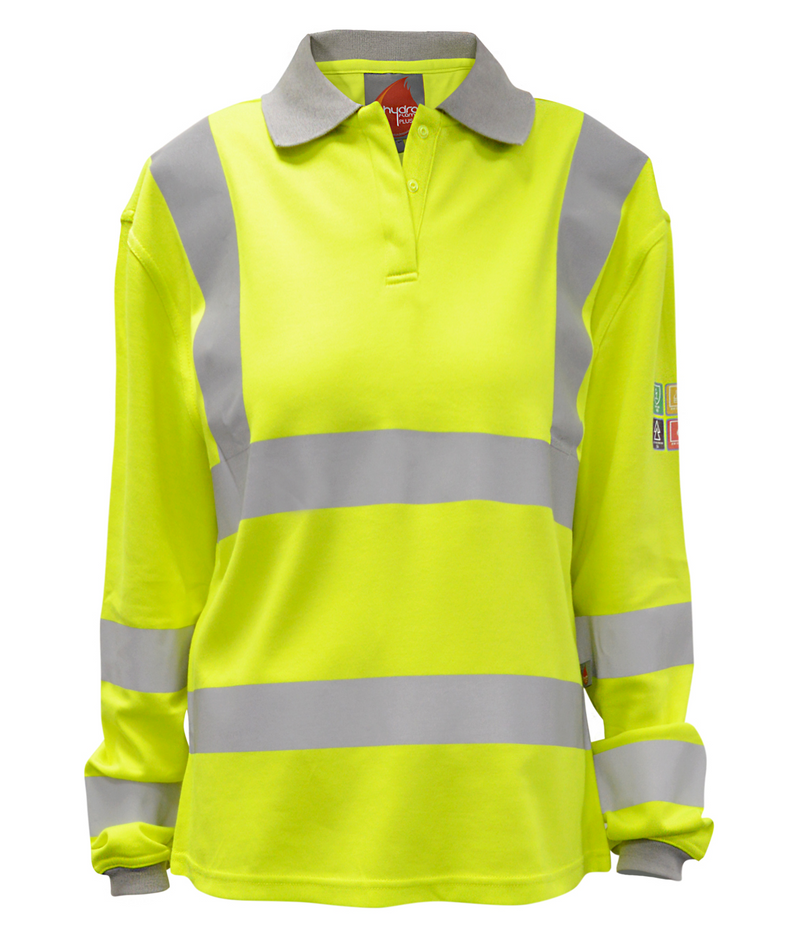 Hydra Flame Plus Stratus Inherent FR Arc Ladies Hi-Vis Long Sleeve Polo Shirt