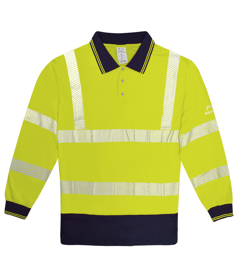 Duobright Frigate Hi-Vis Two Tone Long Sleeve Polo Shirt