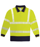 Duobright Frigate Hi-Vis Two Tone Long Sleeve Polo Shirt