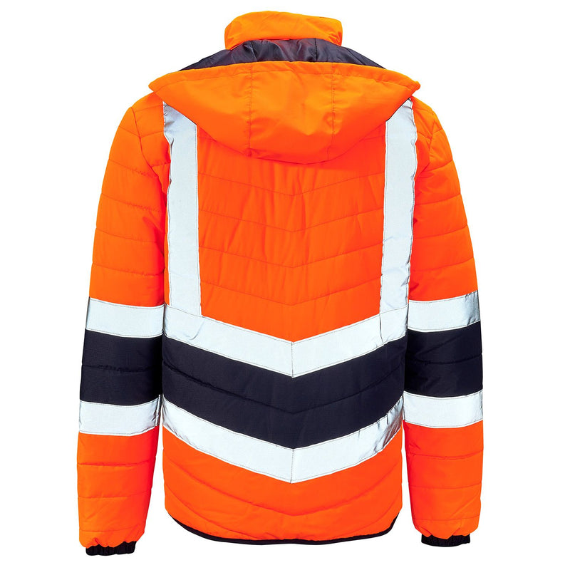 2 Tone Puffer Jacket Bradford Orange Back