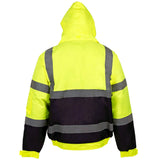 Supertouch Hi-Vis 2 Tone Bomber Jacket in yellow and navy, back