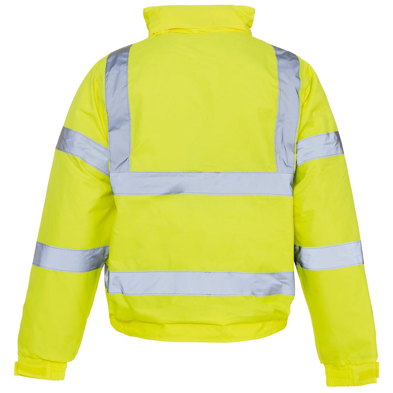 Supertouch Hi-Vis Standard Storm Bomber Jacket in yellow, back