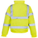 Supertouch Hi-Vis Standard Storm Bomber Jacket in yellow, back