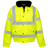 Supertouch Hi-Vis Storm-Flex PU Bomber Jacket in yellow, front