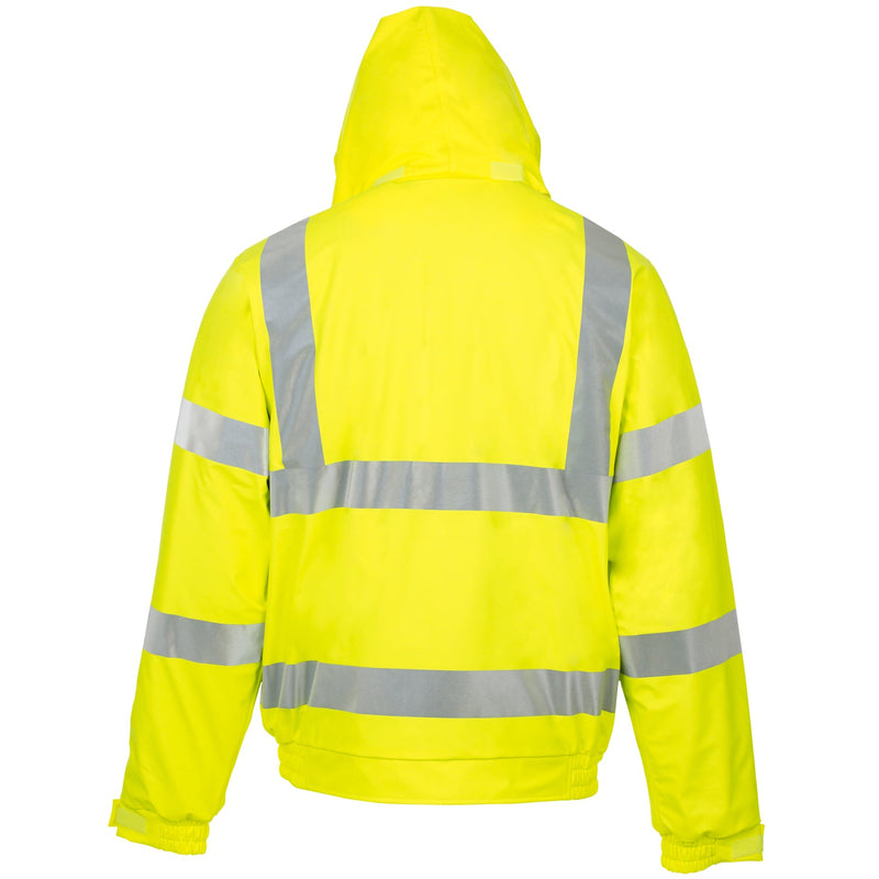 Supertouch Hi-Vis Storm-Flex PU Bomber Jacket in yellow, back