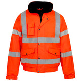 Supertouch Hi-Vis Storm-Flex PU Bomber Jacket in orange, front