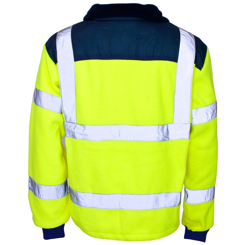 Supertouch Hi-Vis Fleece Jacket with Rain Patch in yellow, back