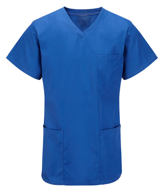 Tulip unisex scrub top in royal blue