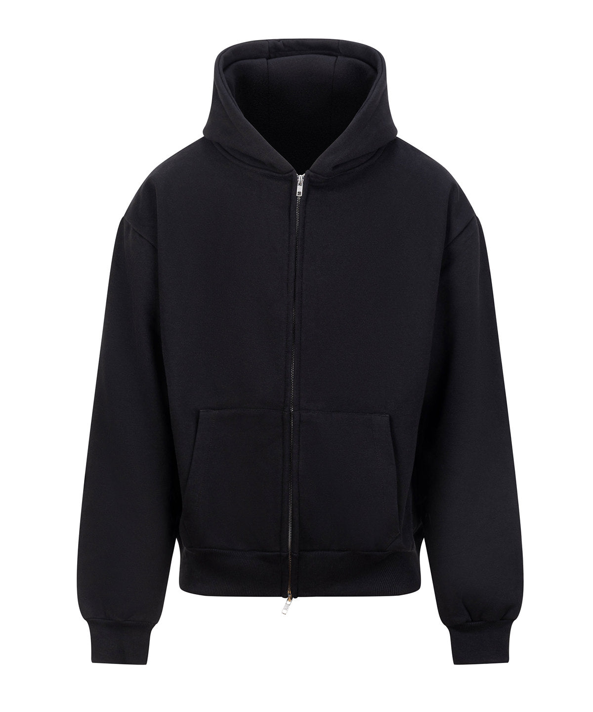 AWDis Just Hoods JH125 Signature Heavyweight Zip Hoodie in Deep Black