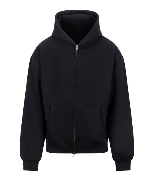 AWDis Just Hoods JH125 Signature Heavyweight Zip Hoodie in Deep Black