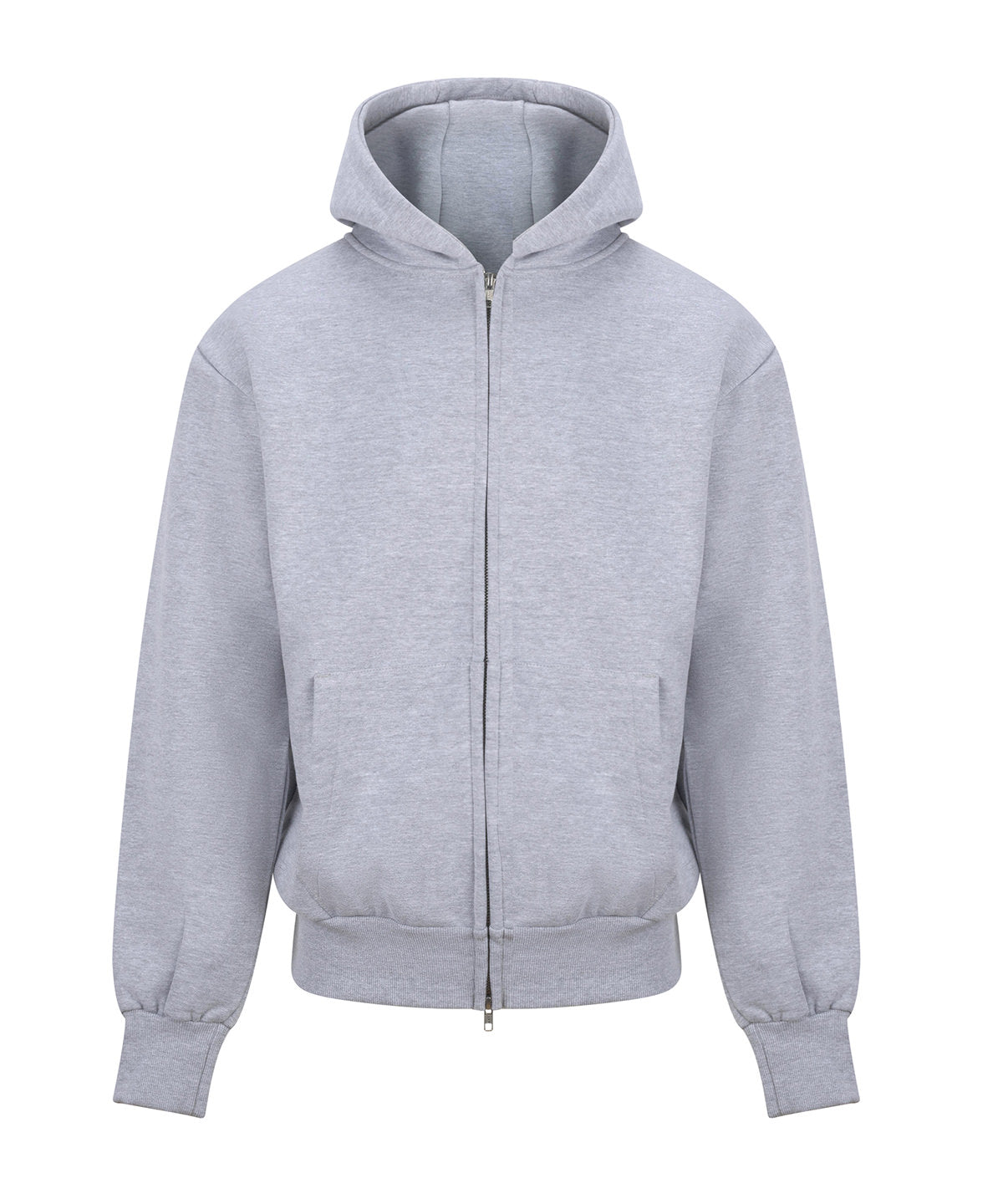 AWDis Just Hoods JH125 Signature Heavyweight Zip Hoodie in Heather Grey