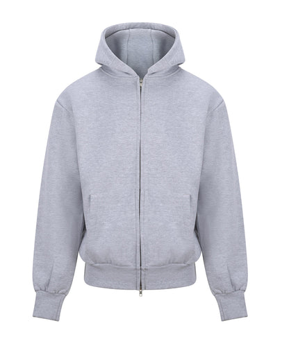 AWDis Just Hoods JH125 Signature Heavyweight Zip Hoodie in Heather Grey
