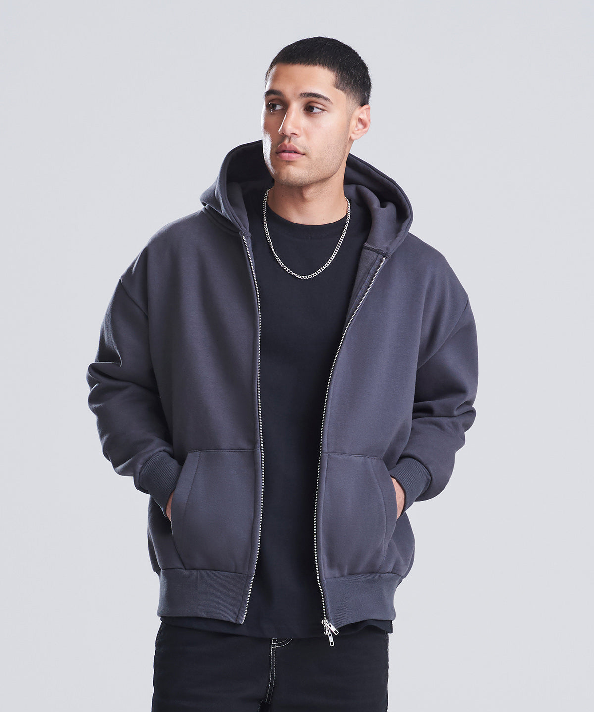 AWDis Just Hoods JH125 Signature Heavyweight Zip Hoodie, lifestyle photo