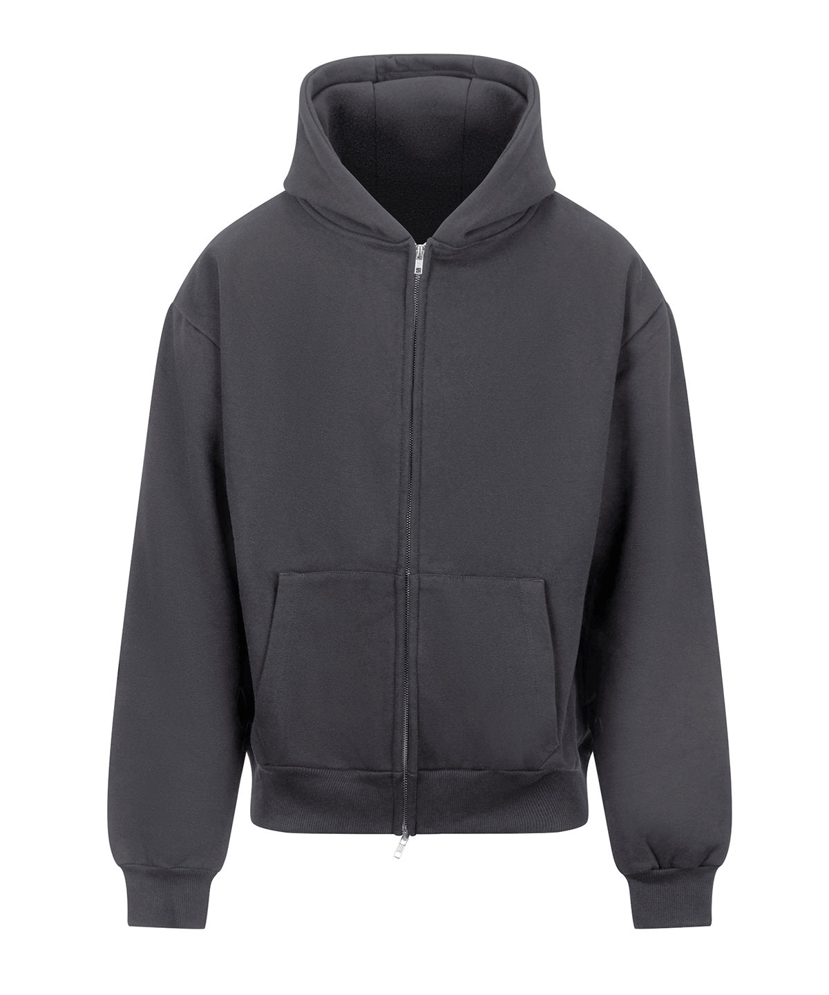 AWDis Just Hoods JH125 Signature Heavyweight Zip Hoodie in Solid Charcoal