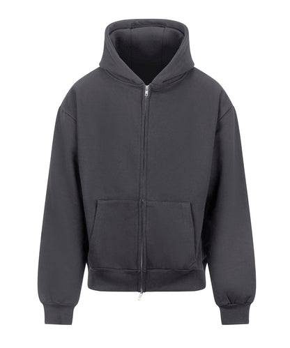 AWDis Just Hoods JH125 Signature Heavyweight Zip Hoodie in Solid Charcoal