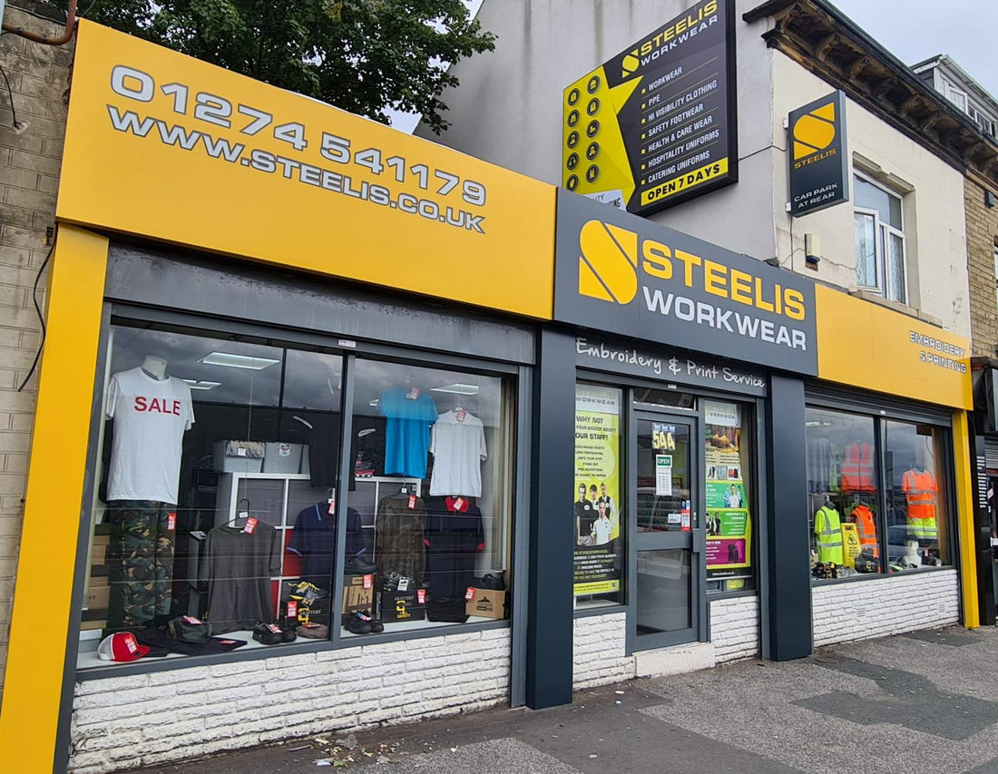Steelis Workwear shop front, 544 Thornton Road, Bradford
