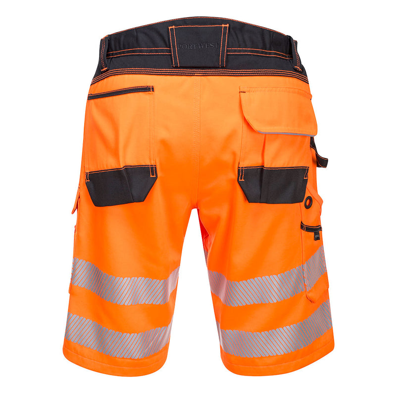 PW348 - PW3 Hi-Vis Shorts Orange/Black