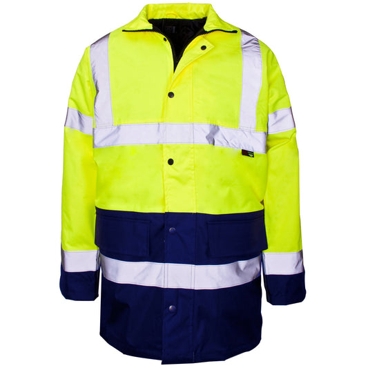 Supertouch Hi-Vis 2 Tone Parka in yellow and navy