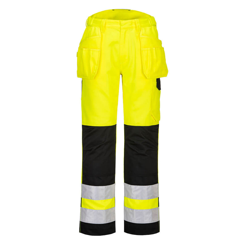 PW242 - PW2 Hi-Vis Holster Pocket Trousers Yellow/Black
