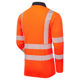 Supertouch Essentials Hi-Vis Eco CoolMax Long Sleeve Polo - Orange/Navy