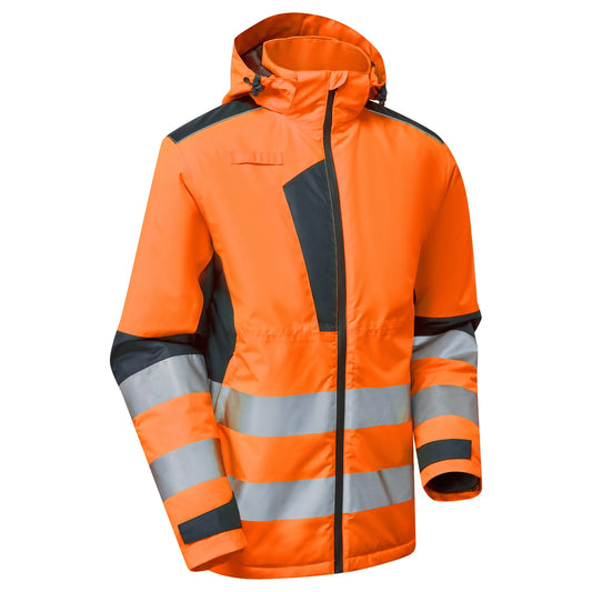 Supertouch System Hi-Vis Eco Thermal Waterproof Jacket - Orange/Navy