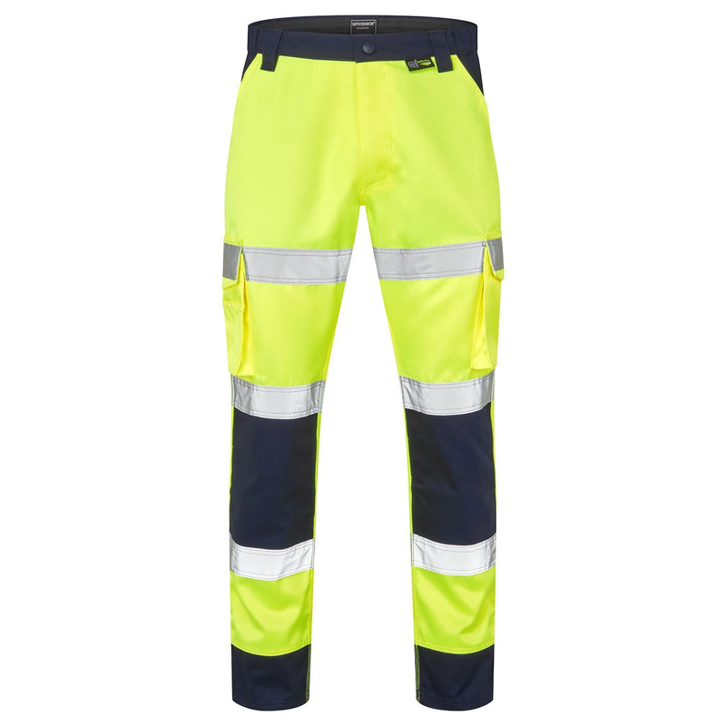 Supertouch Hi-Vis 2 Tone Combat Trousers - Yellow/Navy