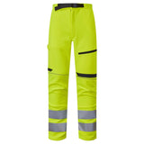 Supertouch System Hi-Vis Eco Stretch Softshell Trousers - Yellow/Navy