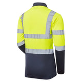 Supertouch Hi-Vis 2 Tone Long Sleeve Polo Shirt - Yellow/Navy