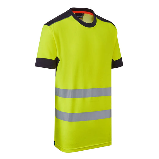 Supertouch System Hi-Vis Eco CottonCool T-Shirt - Yellow/Navy