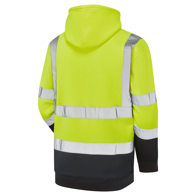 Supertouch Hi-Vis 2 Tone Hooded Sweatshirt - Yellow/Navy
