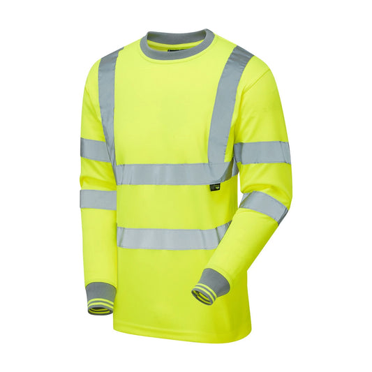Supertouch Hi-Vis Long Sleeve Bird Eye T-Shirt - Yellow