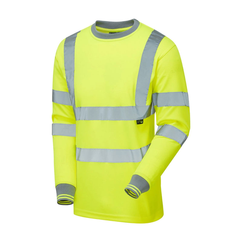 Supertouch Hi-Vis Long Sleeve Bird Eye T-Shirt - Yellow