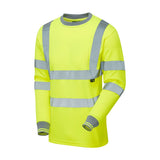 Supertouch Hi-Vis Long Sleeve Bird Eye T-Shirt - Yellow