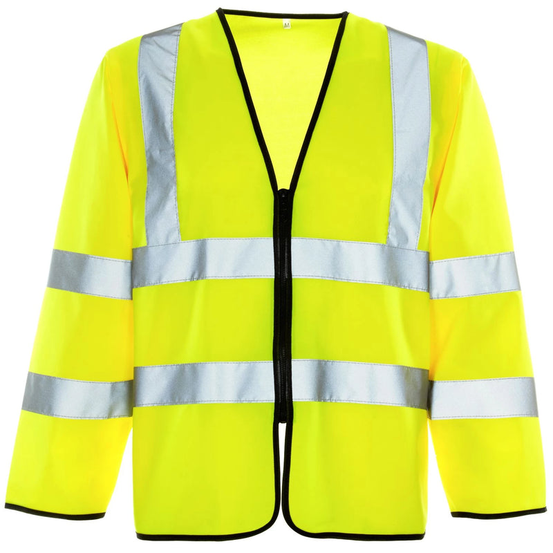 Supertouch Hi-Vis Long Sleeved Vest - Zip with ID and Phone Pocket - Yellow