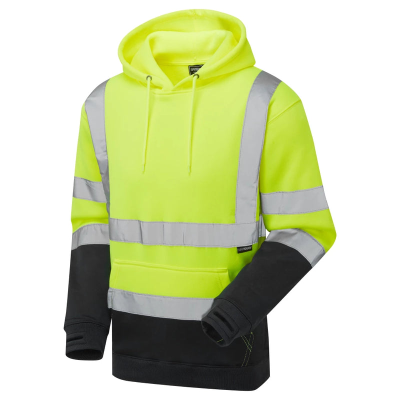 Supertouch Hi-Vis 2 Tone Hooded Sweatshirt - Yellow/Navy