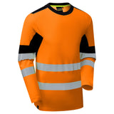 Supertouch System Hi-Vis Eco Long Sleeve CottonCool T-Shirt - Orange/Navy