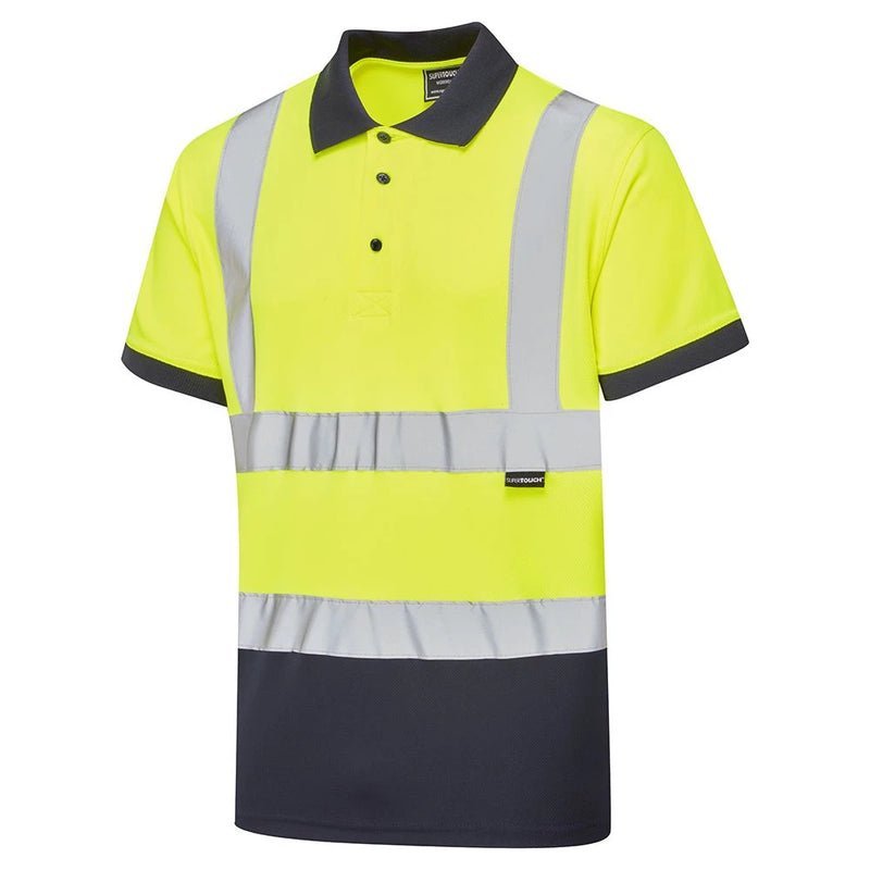 Supertouch Hi-Vis 2 Tone Polo Shirt - Yellow/Navy