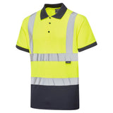 Supertouch Hi-Vis 2 Tone Polo Shirt - Yellow/Navy