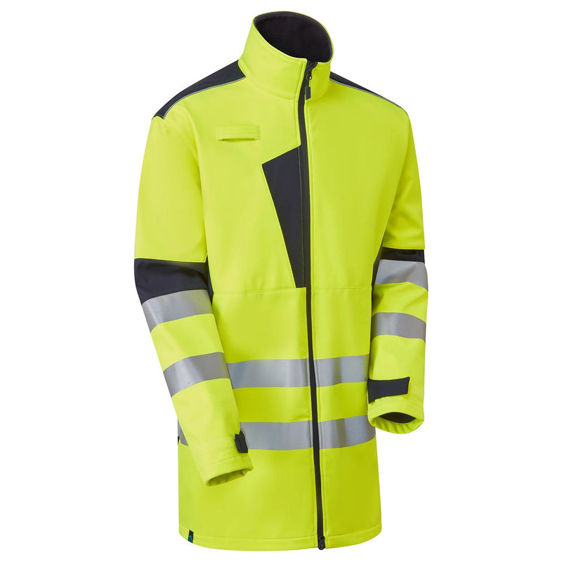 Supertouch System Hi-Vis Eco 3 Layer Softshell Parka - Yellow/Navy