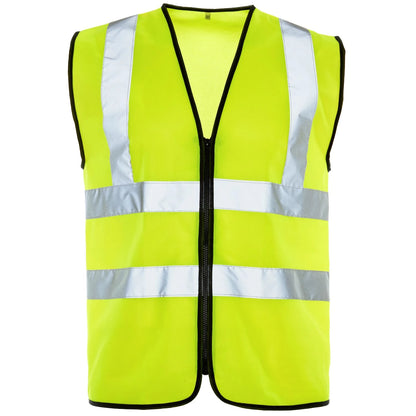 Supertouch zip-front hi-vis vest in yellow