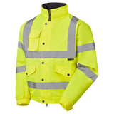 Supertouch Hi-Vis Fleece Lined Bomber Jacket - Yellow