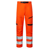 Supertouch System Hi-Vis Eco Stretch Softshell Trousers - Orange/Navy