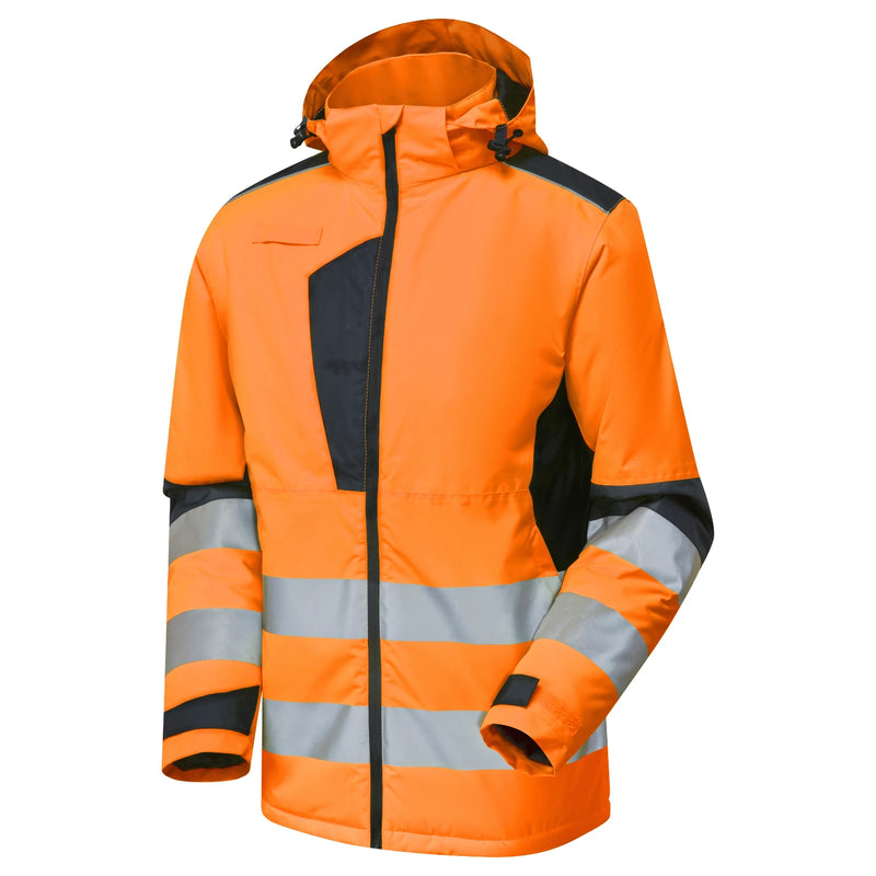 Supertouch System Hi-Vis Eco Thermal Waterproof Jacket - Orange/Navy