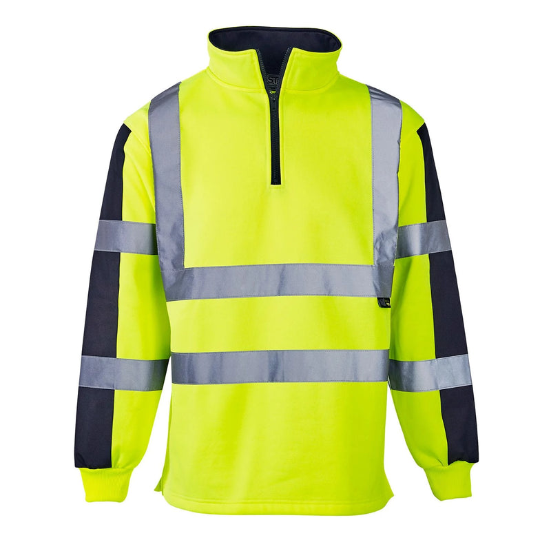 Supertouch Hi-Vis 2 Tone Rugby Shirt - Yellow/Navy