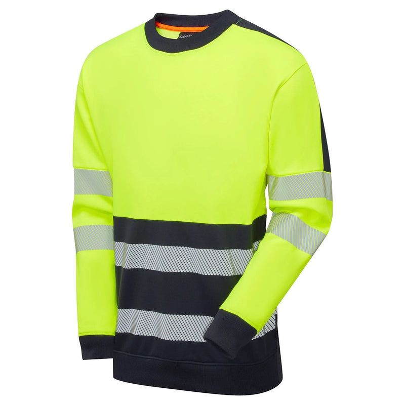 Supertouch Essentials Hi-Vis Eco CottonCool Sweatshirt - Yellow/Navy