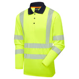 Supertouch Essentials Hi-Vis Eco CoolMax Long Sleeve Polo - Yellow/Navy