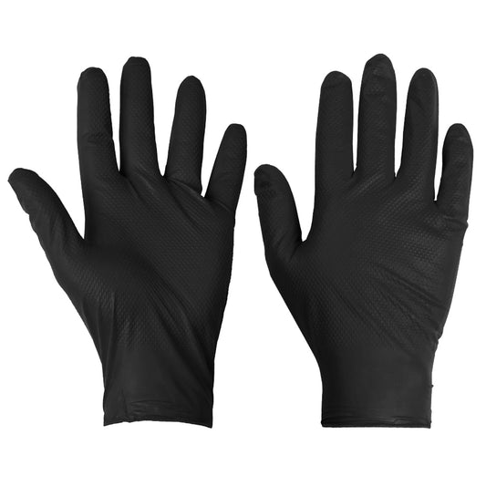 Pawa PG901 Diamond Grip Disposable Nitrile Gloves - Black