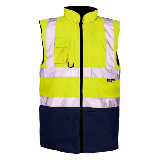 Supertouch Hi-Vis 2 Tone Bodywarmer - Yellow/Navy